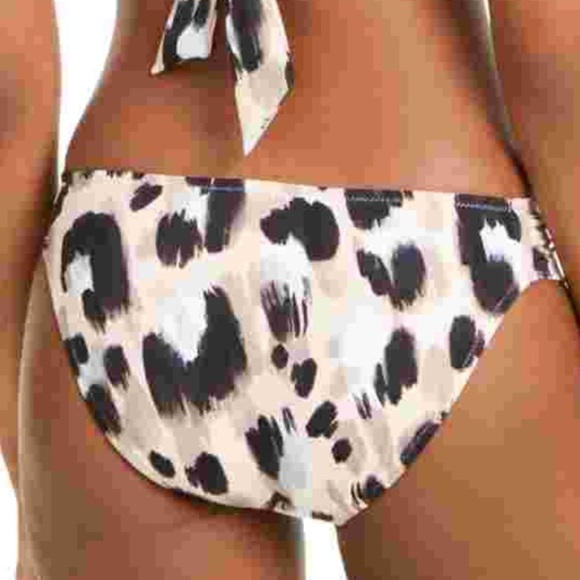 BAR III Shirred Hipster Swimsuit Bottom Beige Leopard size XS NWT - Picture 2 of 7